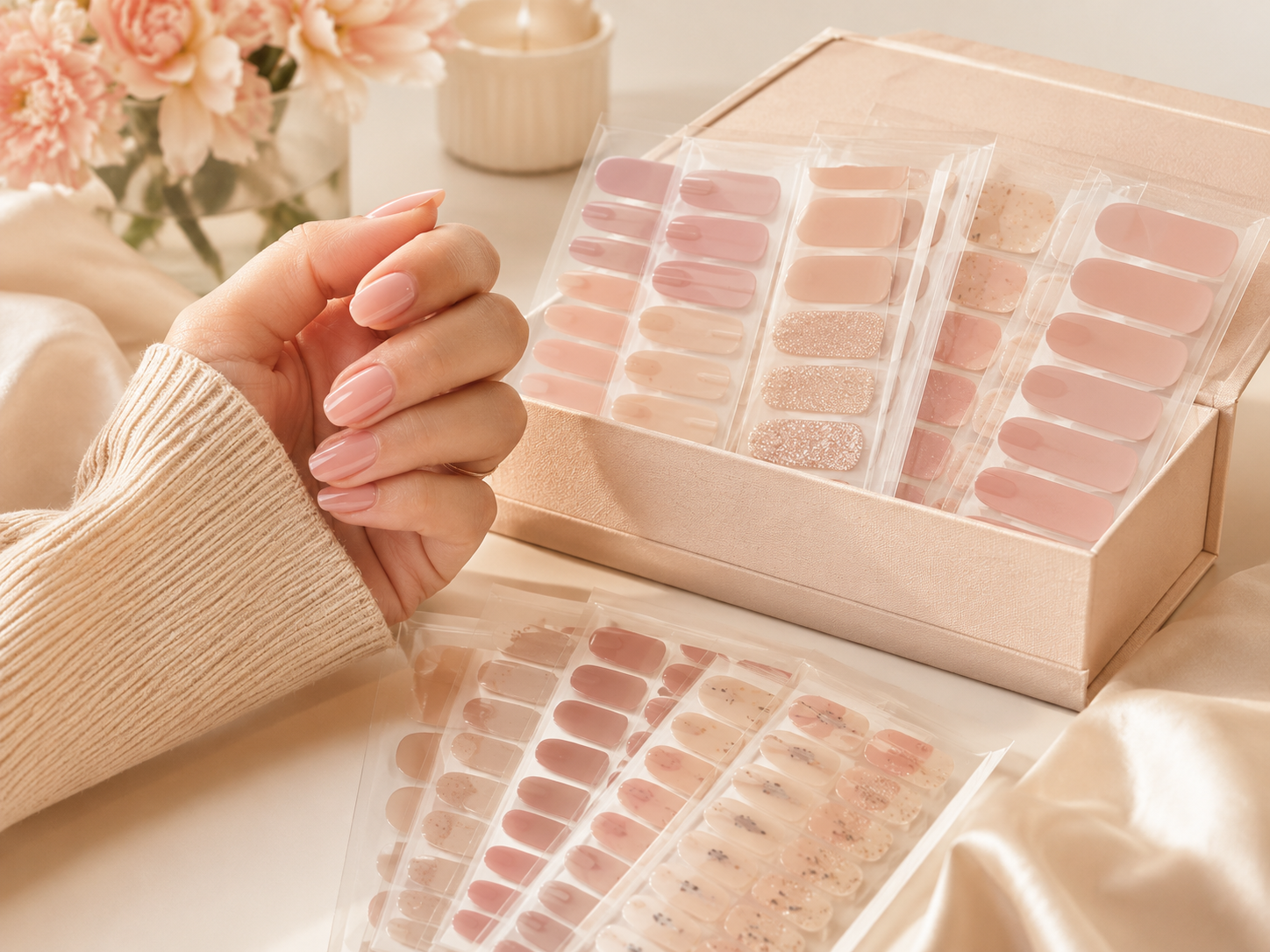 Wessiny semi-cured gel nail strips at home