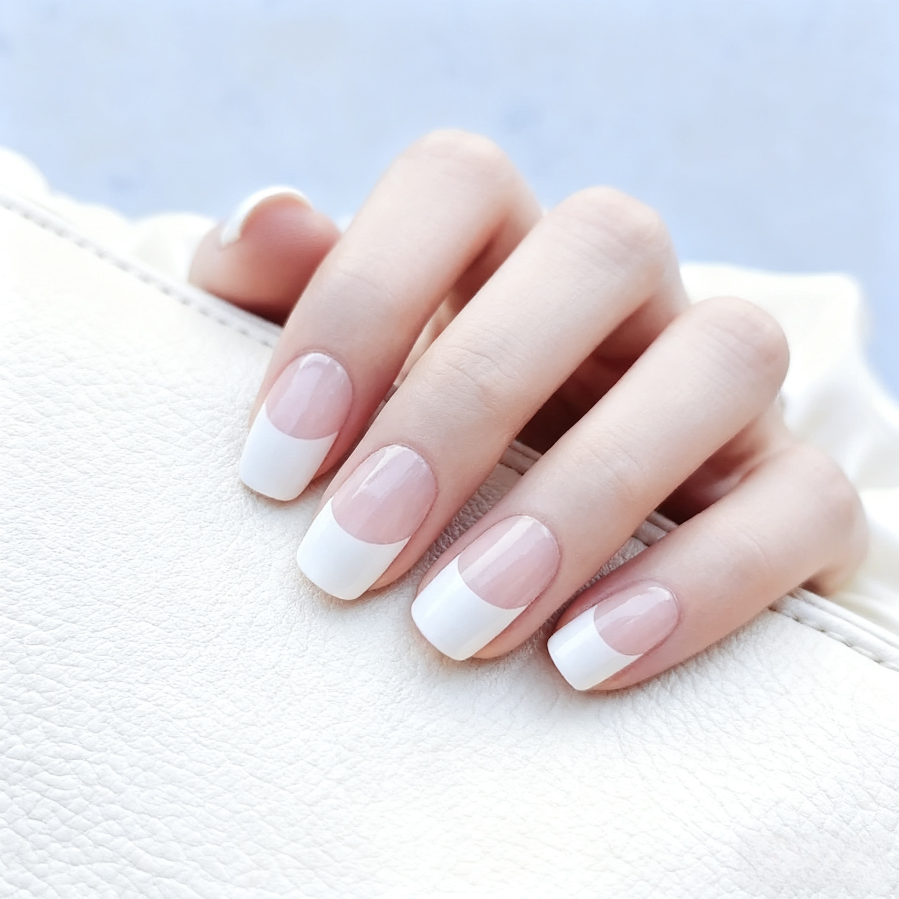 Classic French White Gel Nail Wraps – Timeless French Manicure Made Easy