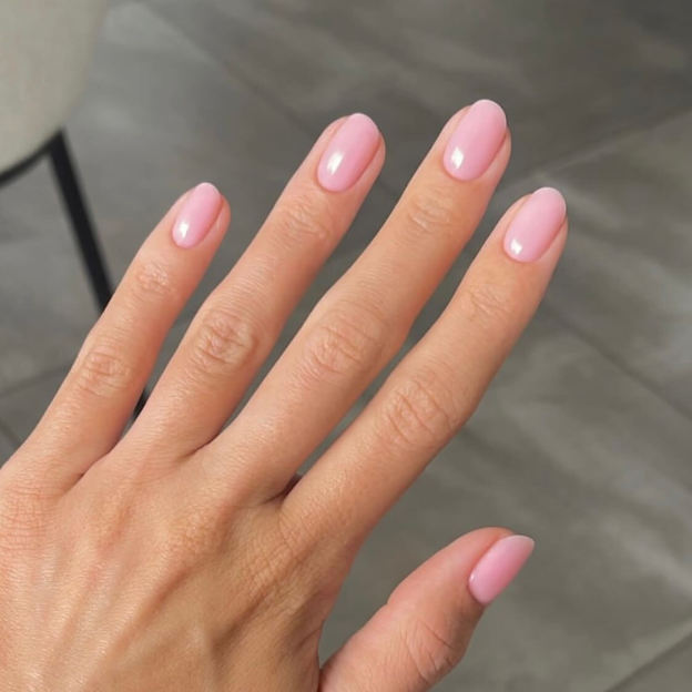 Blush Charm Gel Nail Wraps featuring a pink nude design for an elegant manicure.