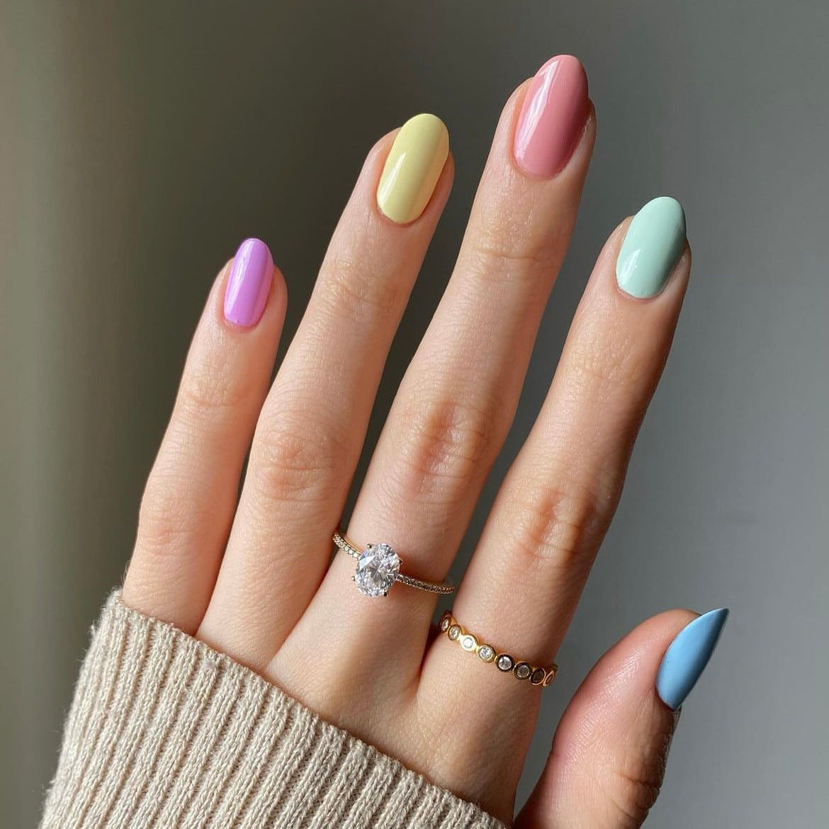 Pastel Rainbow Gel Nail Wraps – Effortless Elegance with a Pop of Color
