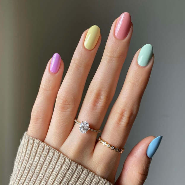 Pastel Rainbow Gel Nail Wraps – Effortless Elegance with a Pop of Color
