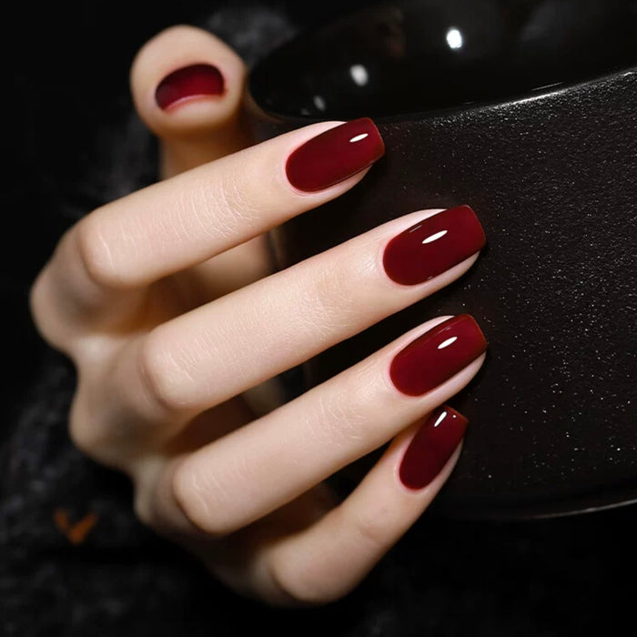 Crimson Luxe Gel Nail Wraps – Elevate Your Style with Sophisticated Red