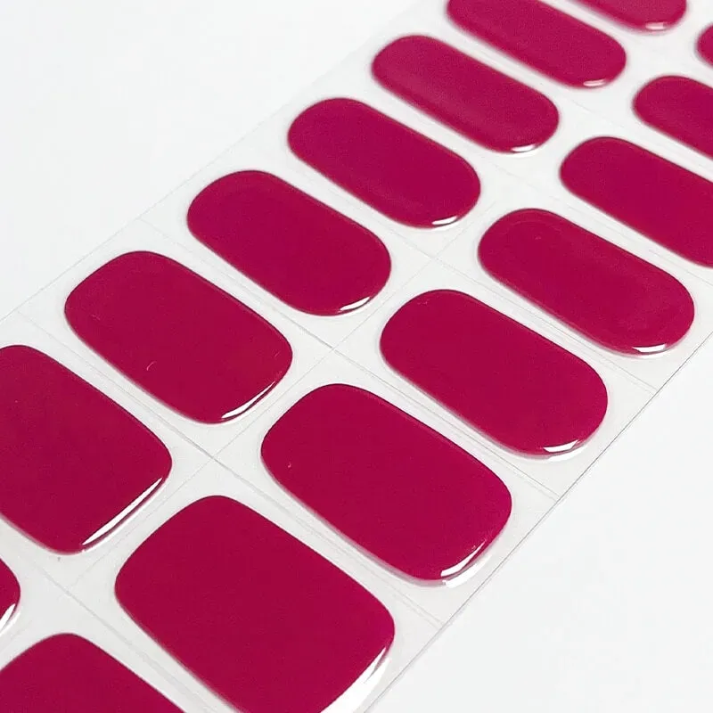 Berry Crush Gel Nail Wraps in a vibrant berry pink shade, perfect for bold and stylish manicures.
