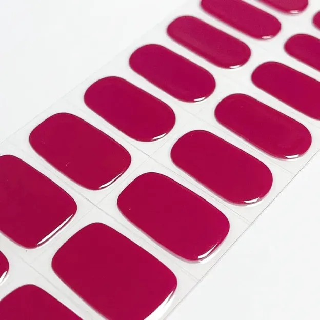 Berry Crush Gel Nail Wraps in a vibrant berry pink shade, perfect for bold and stylish manicures.
