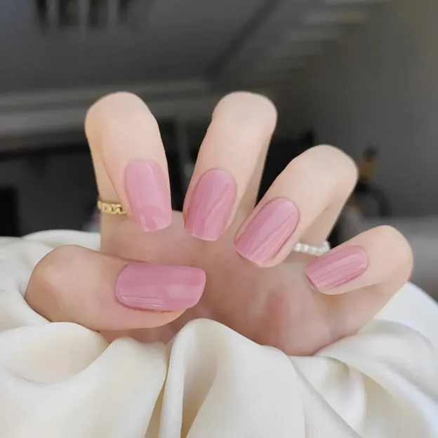 Pure Blushing Pink Semi-Cured Gel Nail Wraps – Elegant Simplicity in Nail Art