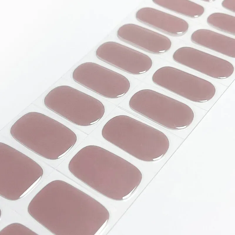 Classic Taupe Gel Nail Wraps showcasing a timeless neutral tone for an elegant manicure.