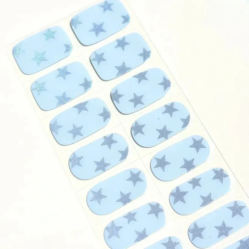 Frosted Starry Sky Nails Designs Semi Cured Gel Nail Strips