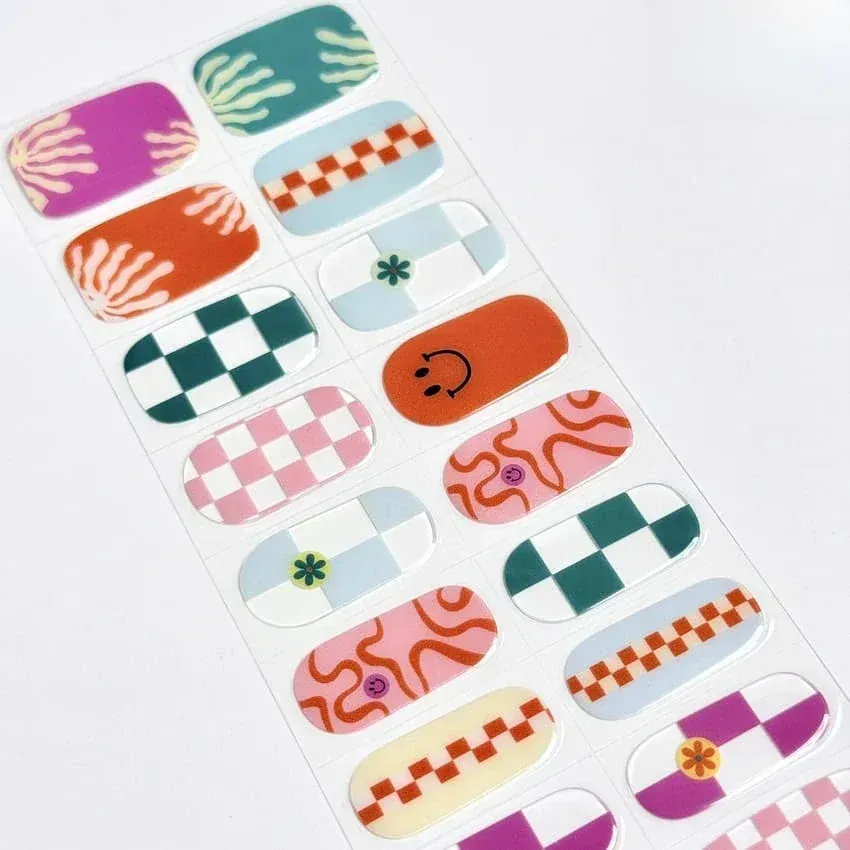 Y2K Pop Mix Nails Designs Semi Cured Gel Nail Strips