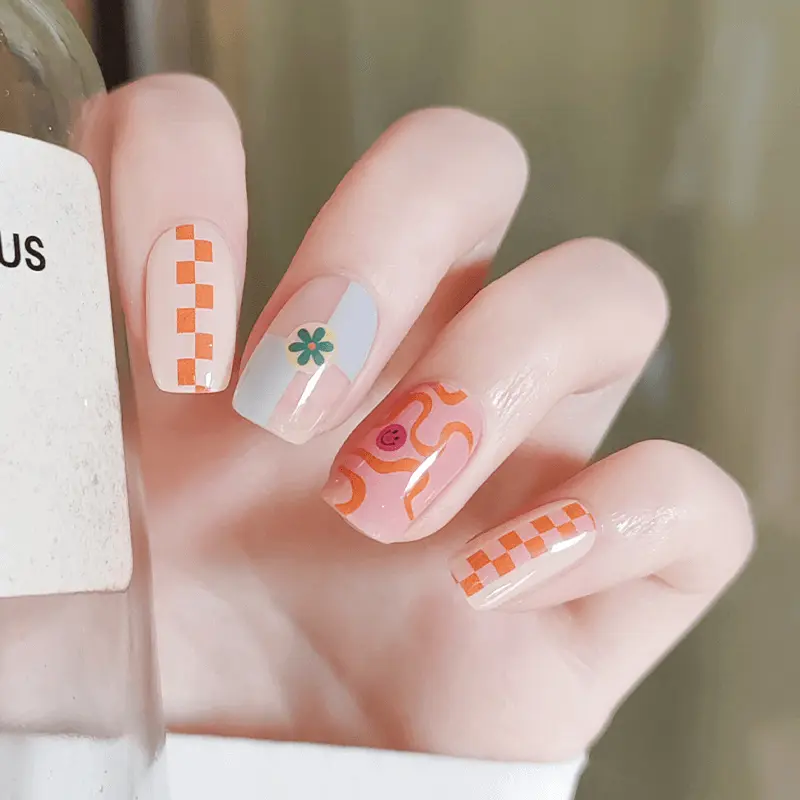 Y2K Pop Mix Nails Designs Semi Cured Gel Nail Strips