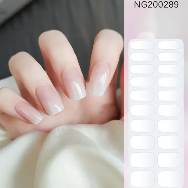 Natural Gloss Gel Nail Wraps with transparent and glossy finish for minimalist nail art.