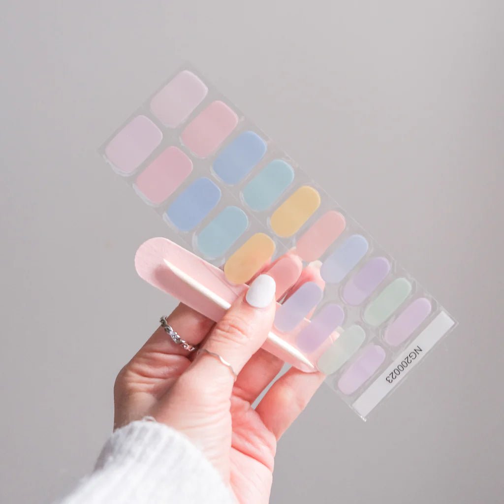 WESSINY PASTEL RAINBOW SEMICURED UV GEL NAIL STICKERS KIT NG200023【BUY