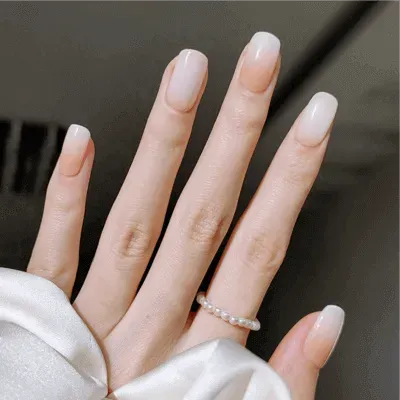 Pearl Sheer Gel Nail Wraps featuring a minimalist sheer finish, perfect for a clean and elegant manicure.