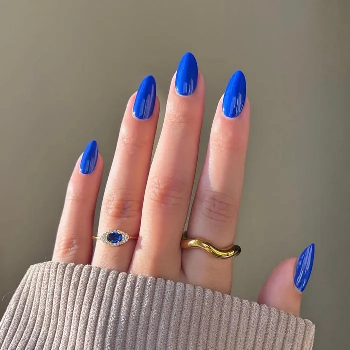 Royal Blue Elegance Gel Nail Wraps with a vibrant and glossy finish for bold manicures.