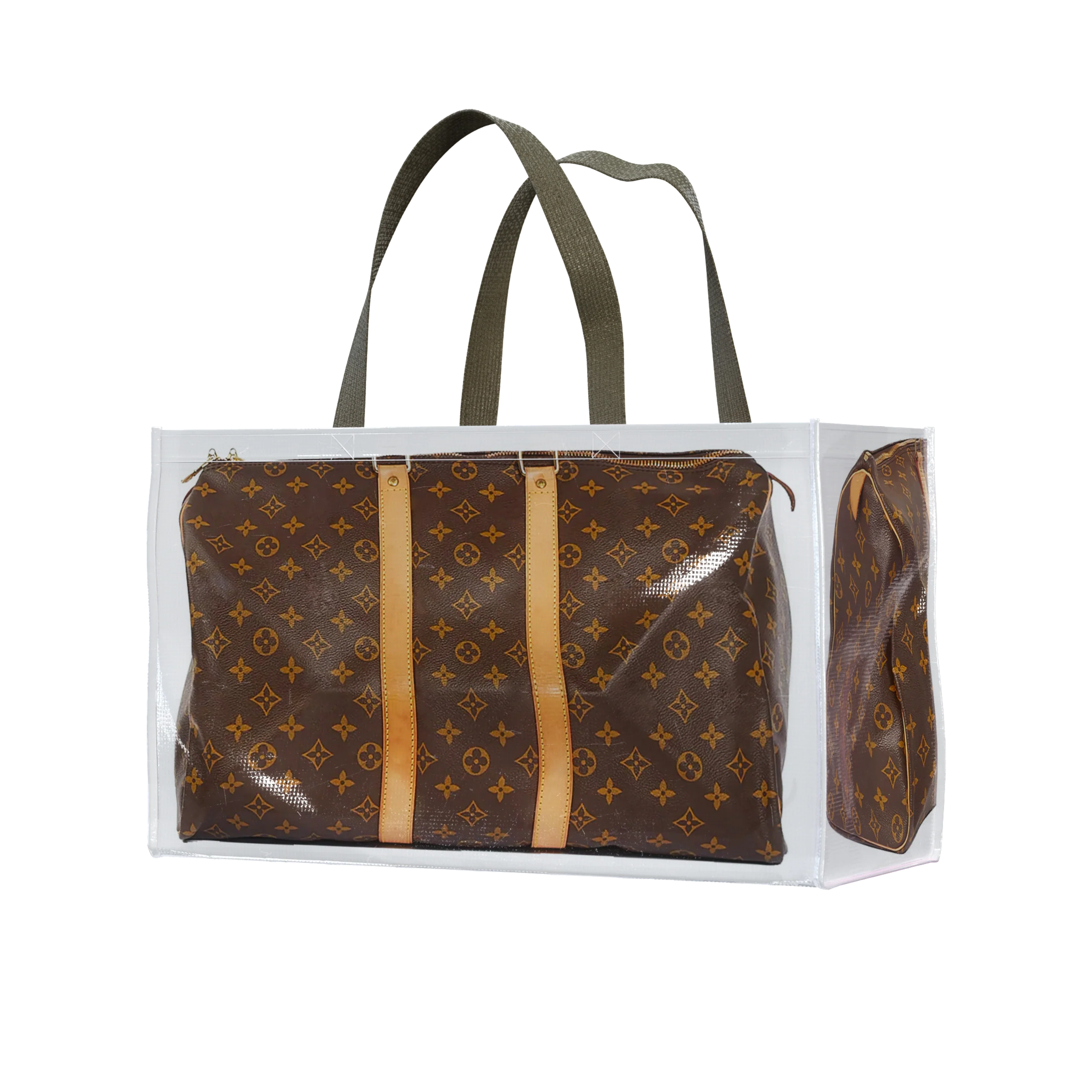 TITA ELVIE duffle Grocery Bag, brown  canvas, large