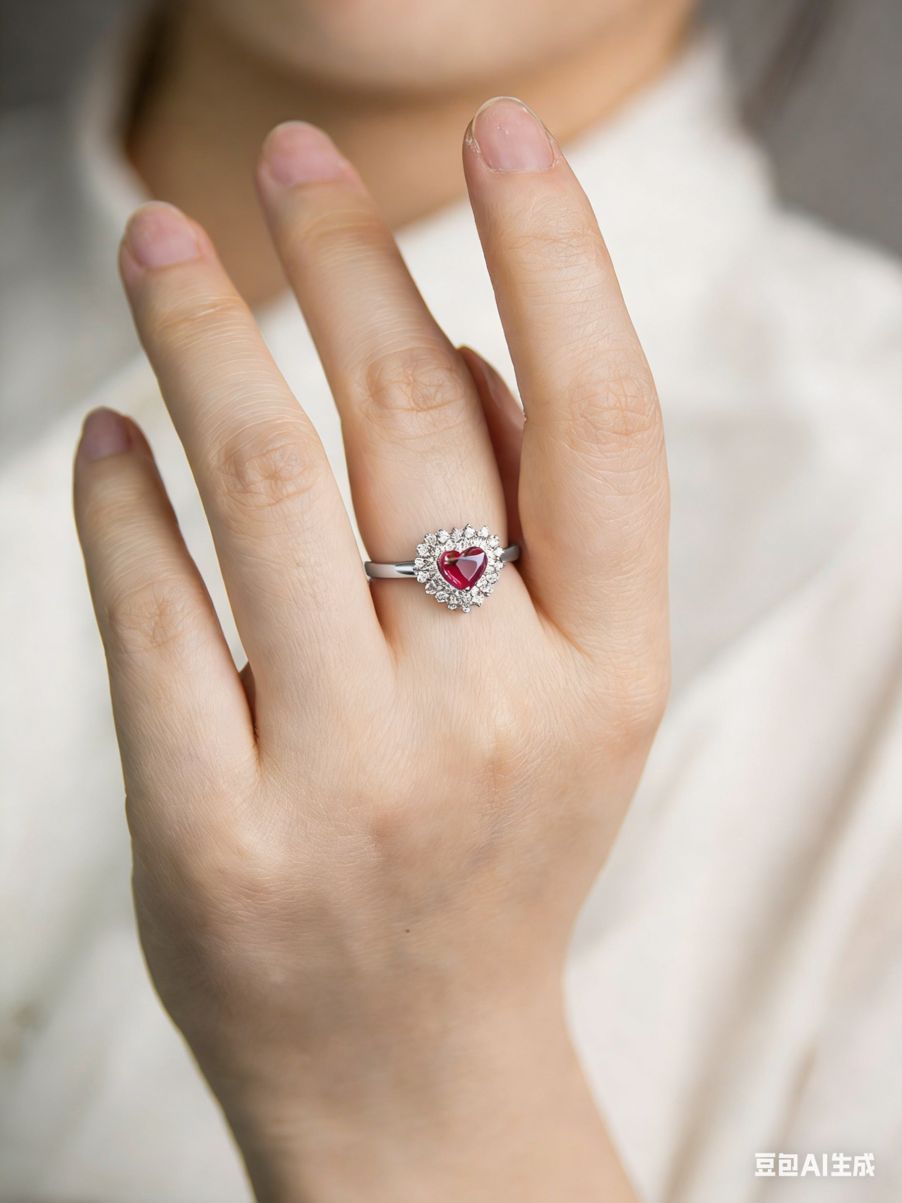 18K Red Ruby and Diamond Ring CVSR407182