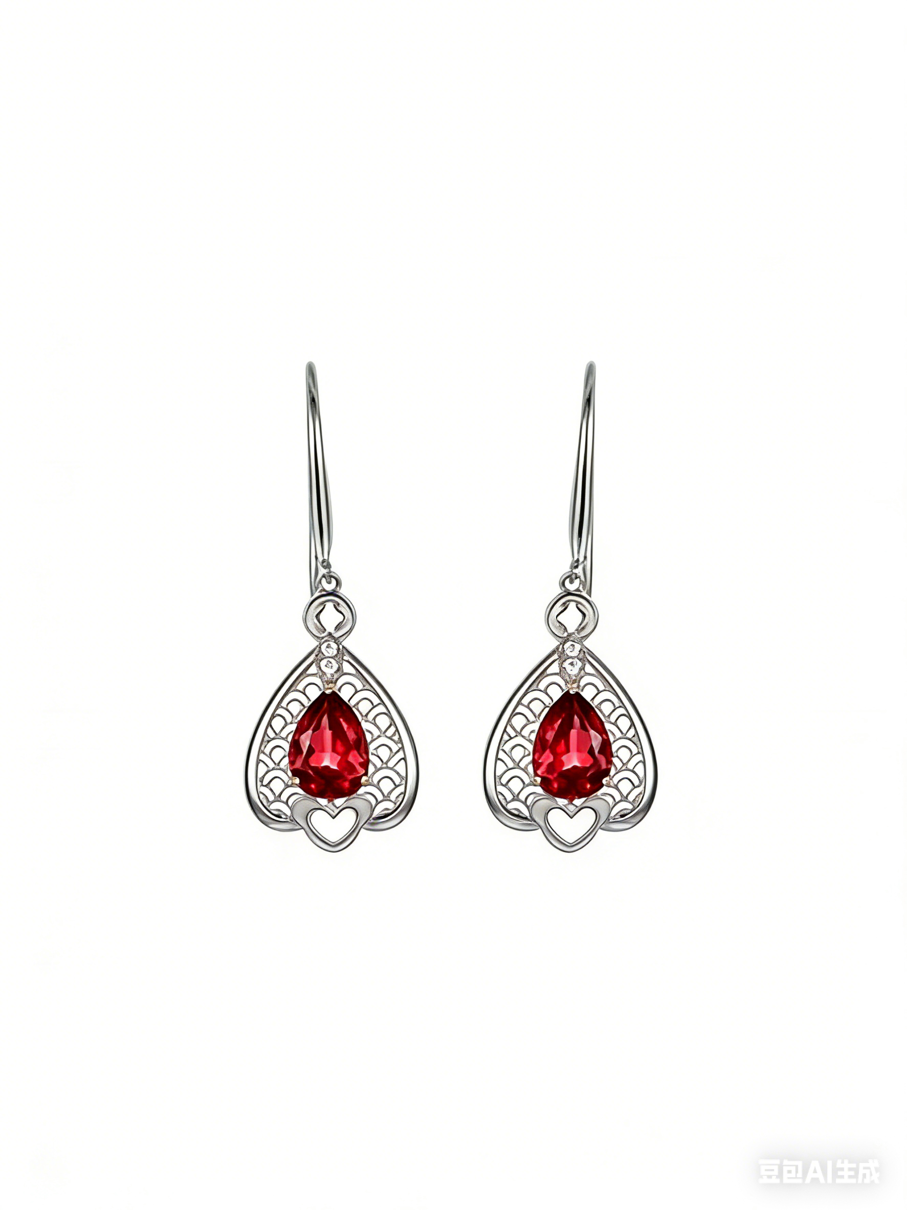 18K Yellow Gold Garnet Zircon Earrings "Attracting Wealth and Good Fortune" Series – C2504036862