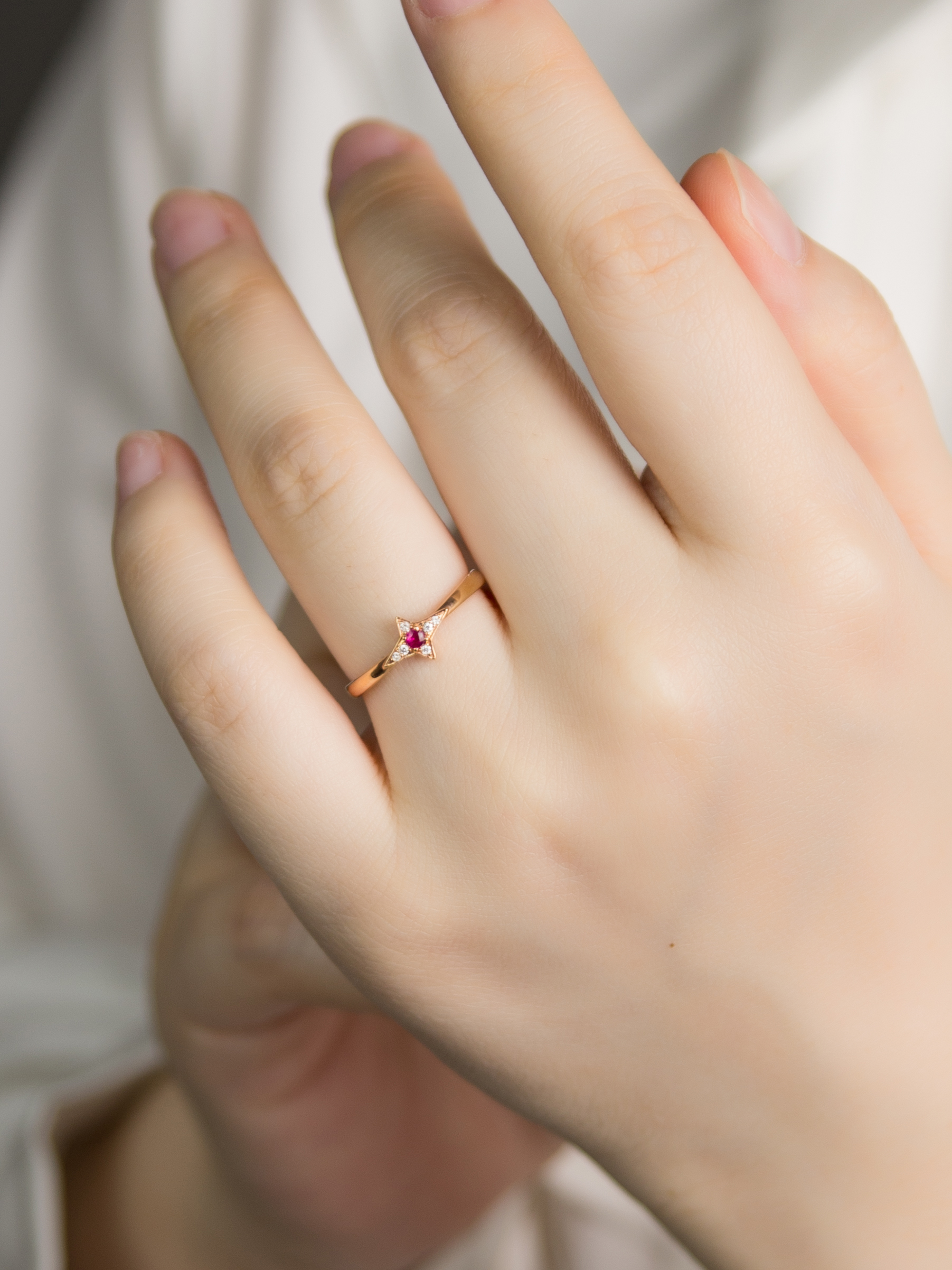 18K Rose Gold "Together Forever" Sparkling Couple Rings