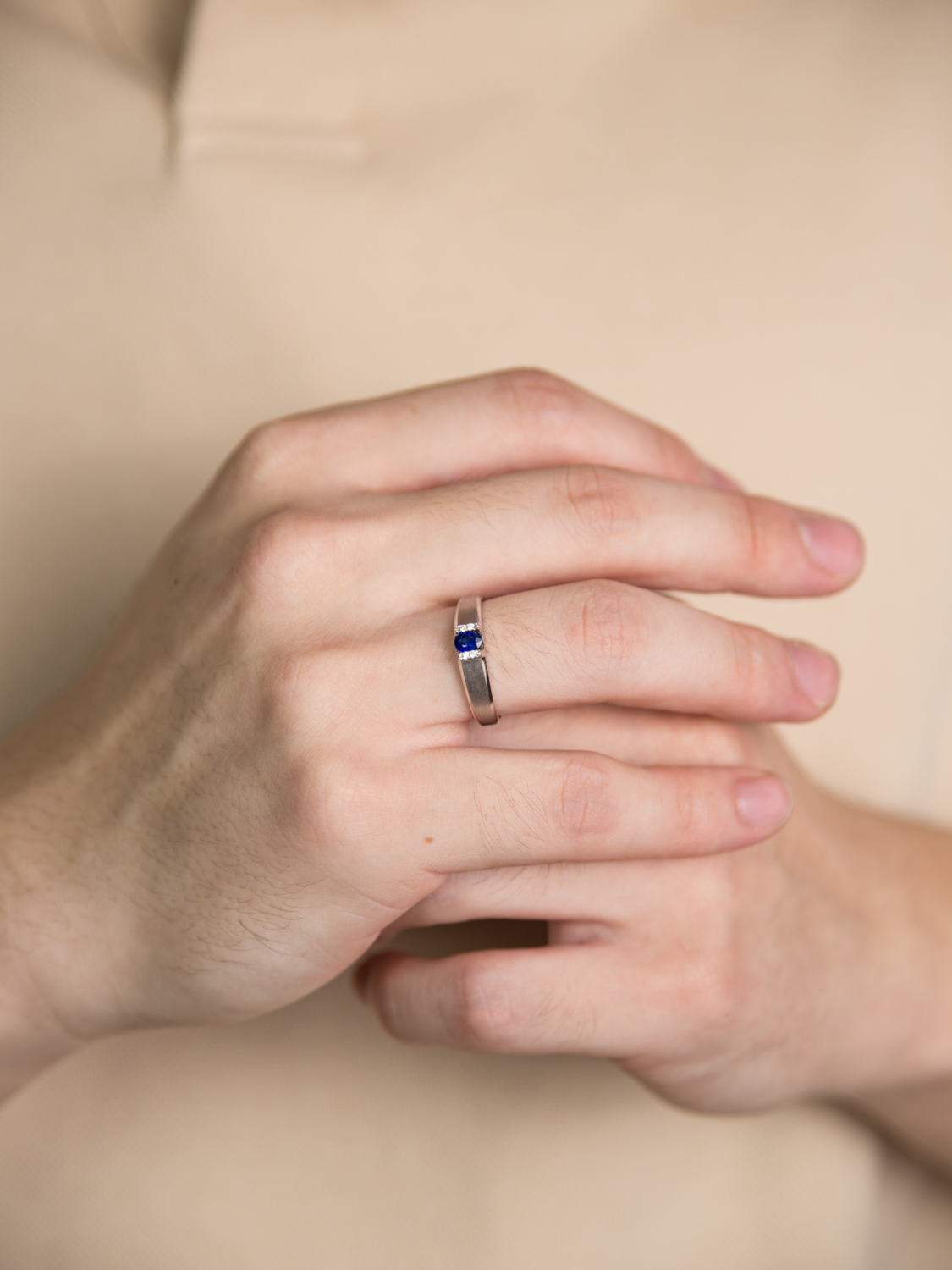 18K White Gold Sapphire  Couple Rings "Love at First Sight" Series-C2105074023