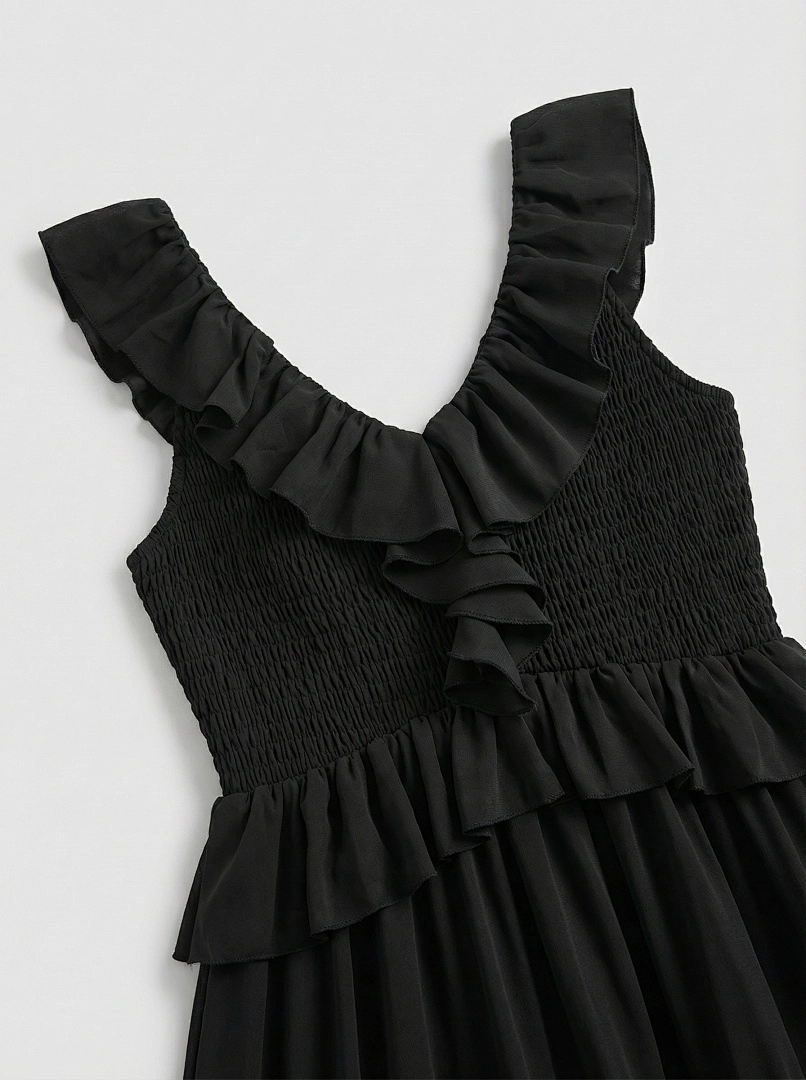 Black Satin A-line Evening Gown with Sweetheart Neckline & Beading