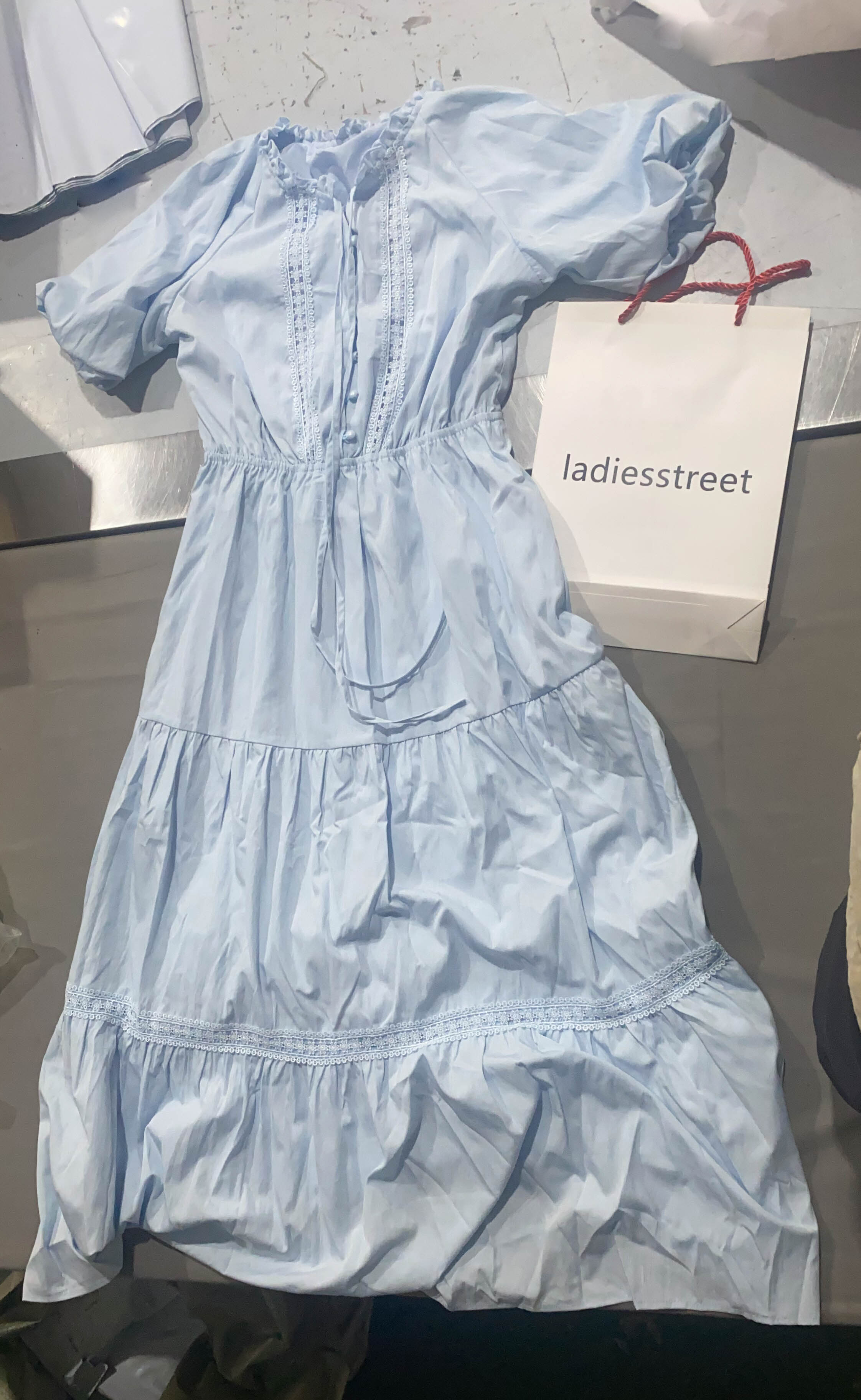 High Above The Clouds Midi Dress Blue