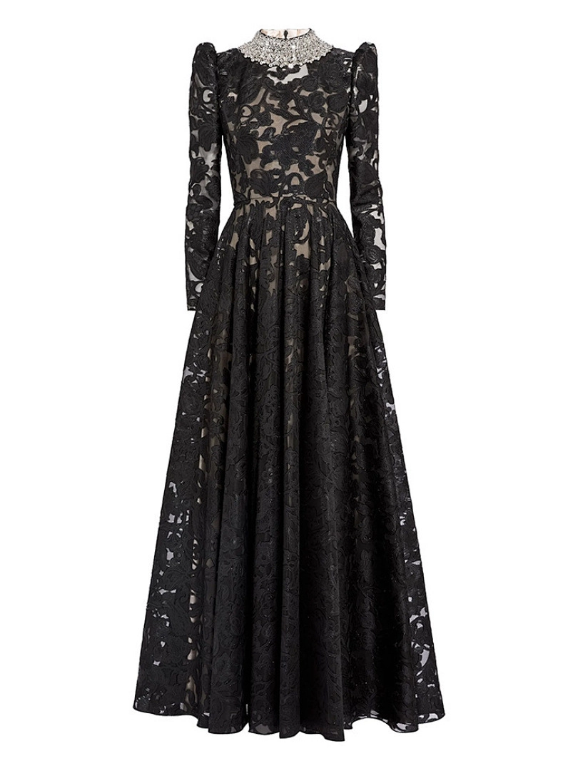 Luxury Black Satin Mermaid Evening Gown with Beading