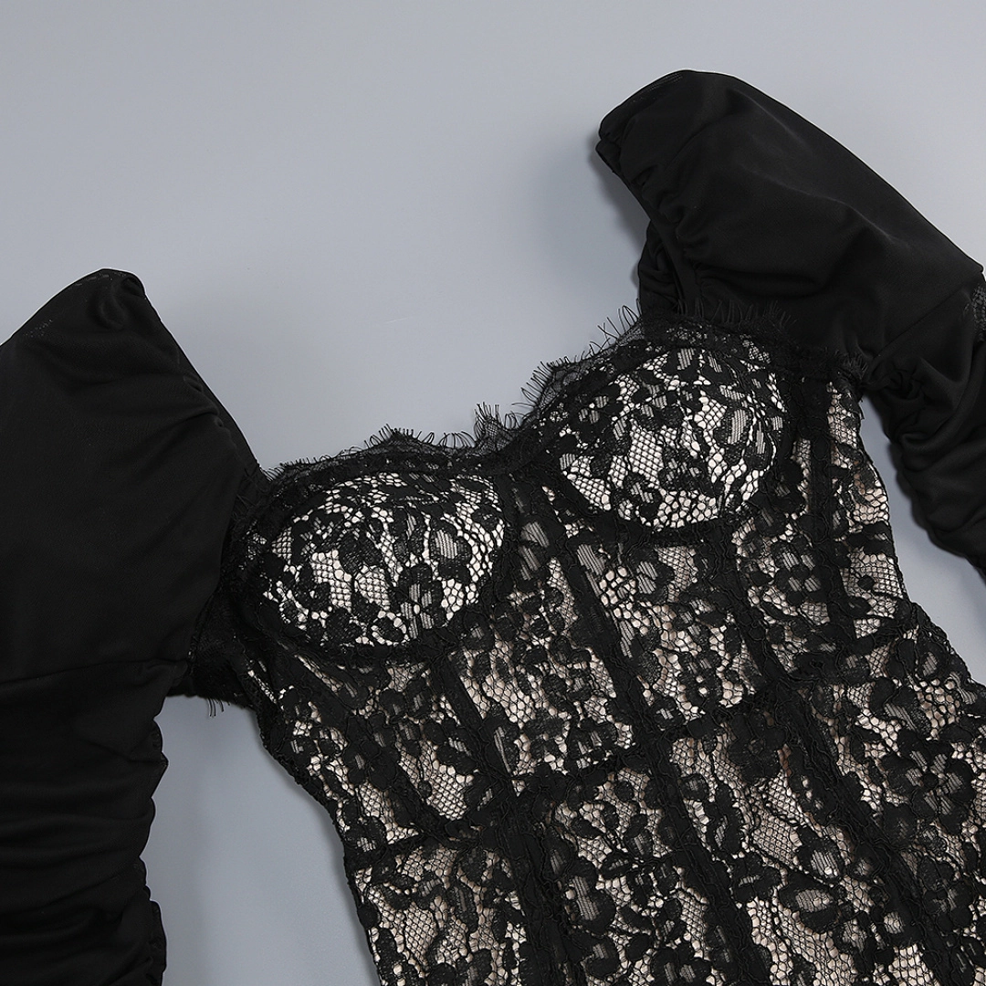 Black Sequin Mermaid Evening Gown, Off-Shoulder Floor-Length