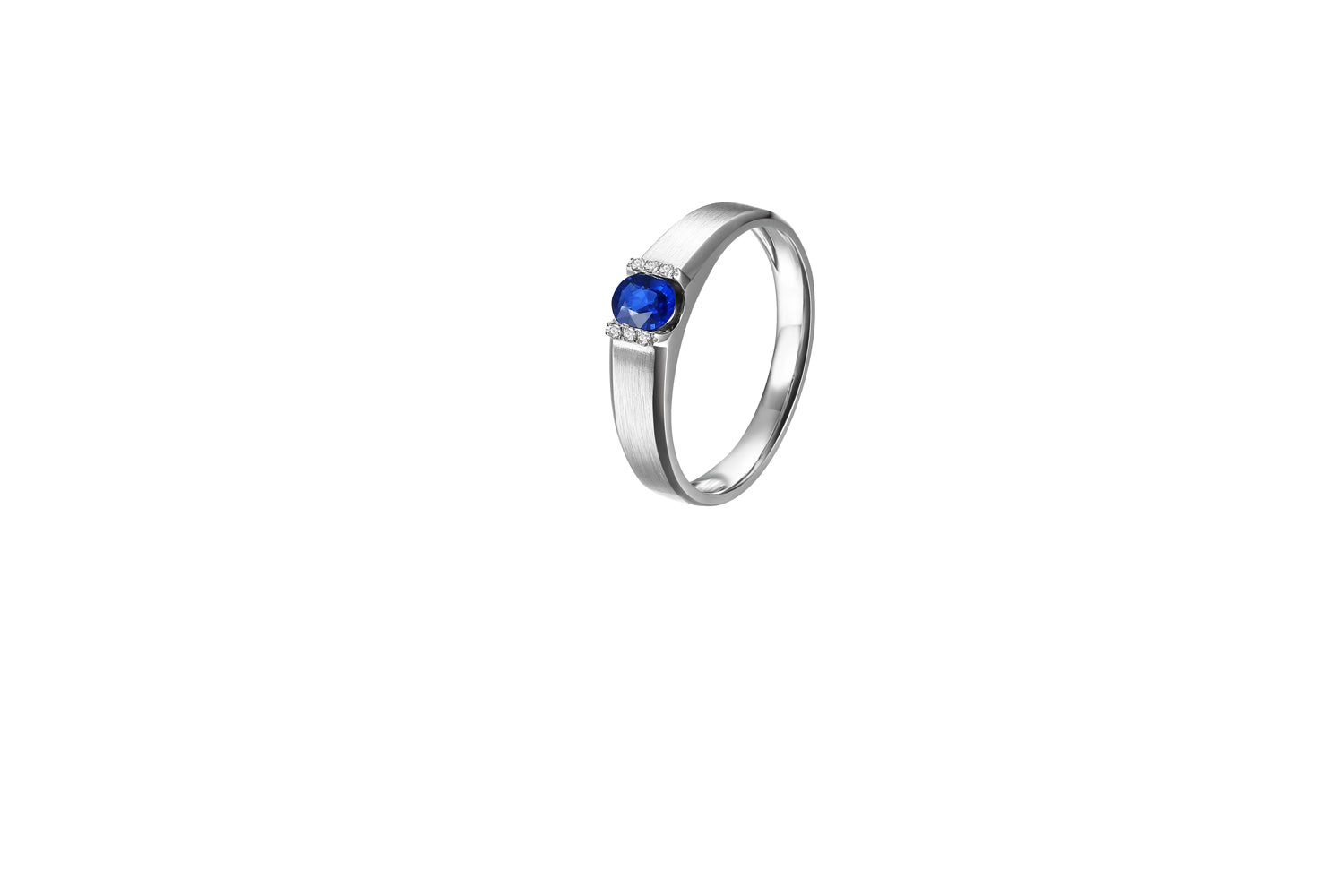 18K White Gold Sapphire  Couple Rings "Love at First Sight" Series-C2105074023