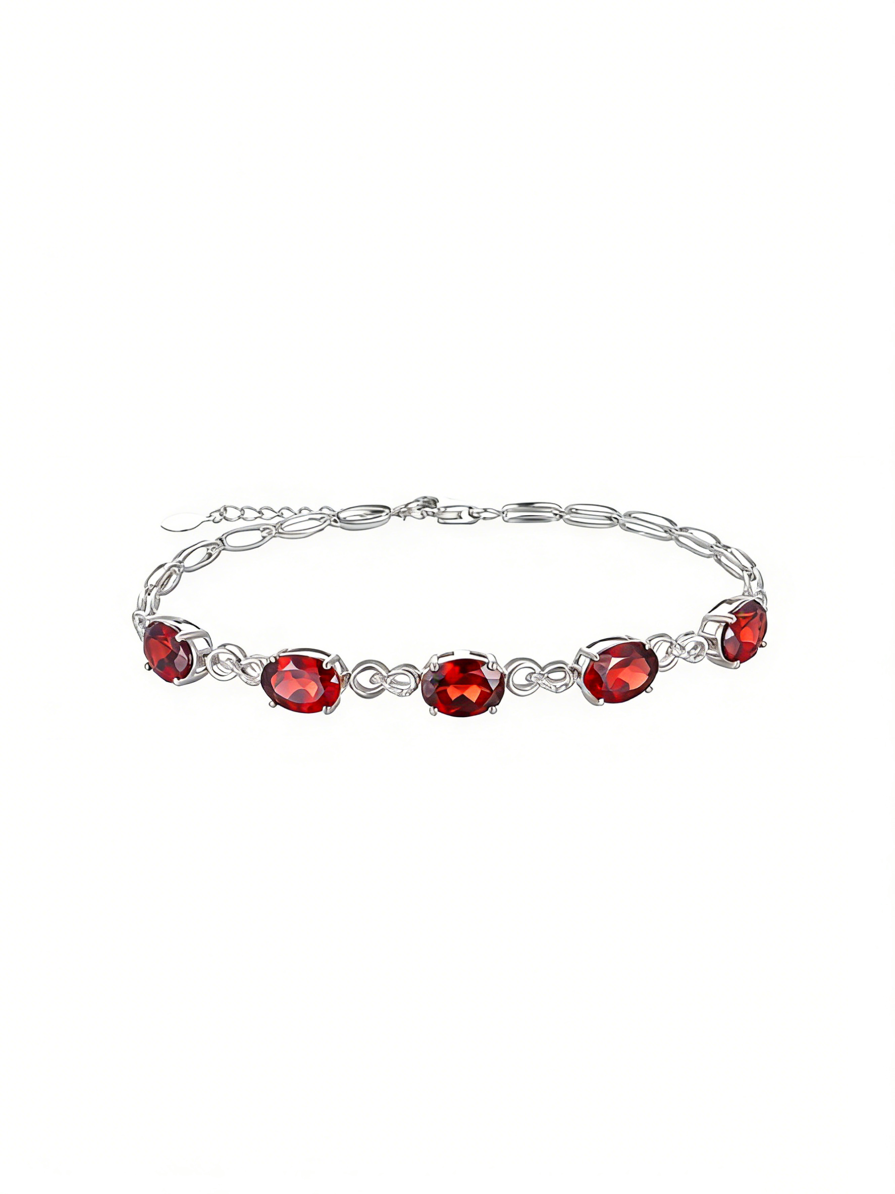 AU750 Gold Garnet Diamond Bracelet 