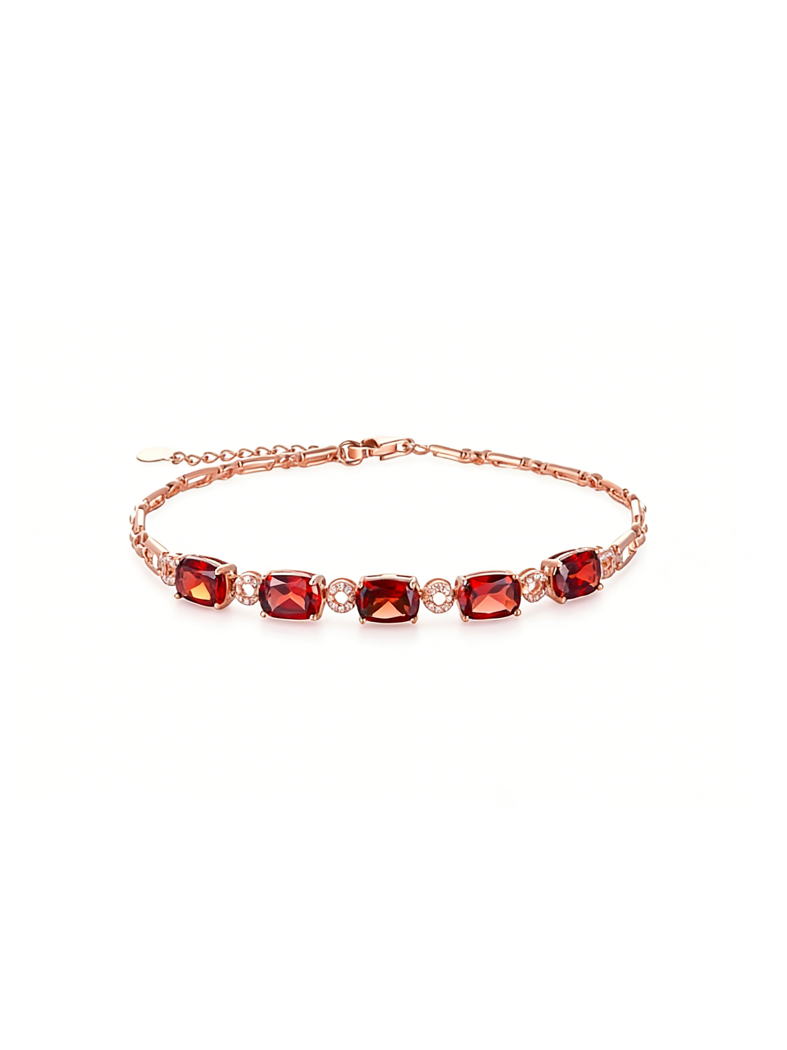 AU750 Gold Garnet Bracelet – Style C2403011505
