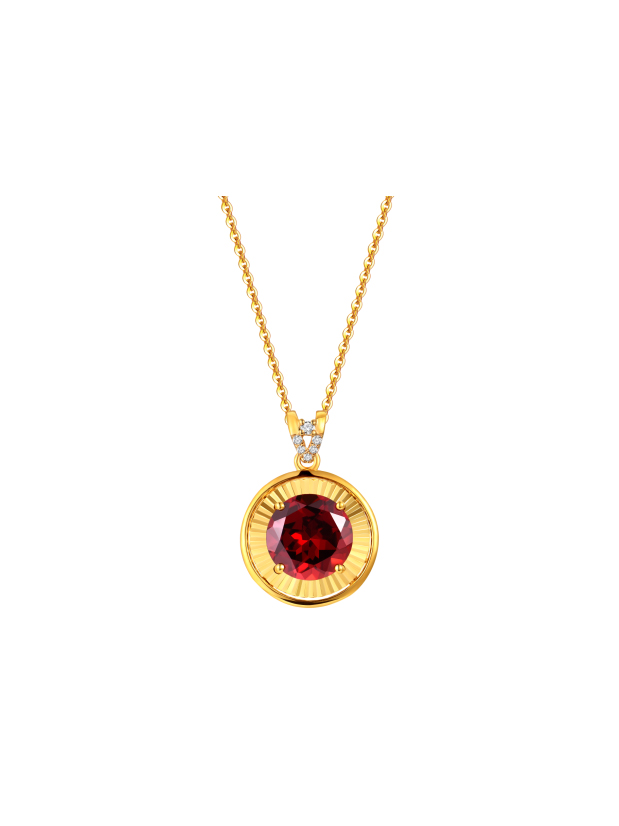 Feeling great! 18K Yellow Garnet Pendant