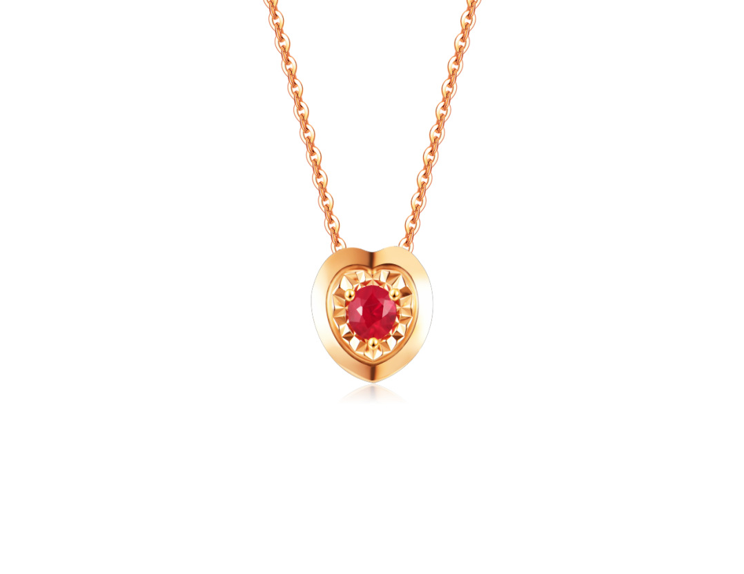 Original Intention Collection: Ruby-encrusted Promise Necklace Set