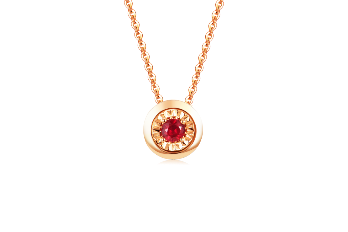 AU750 Gold Ruby Necklace Set – Style RY1030-5