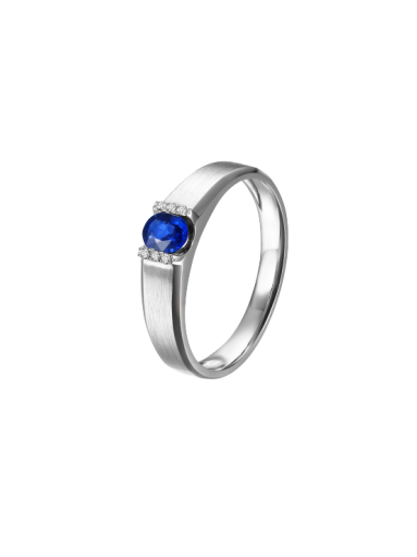 18K White Gold Sapphire  Couple Rings "Love at First Sight" Series-C2105074023