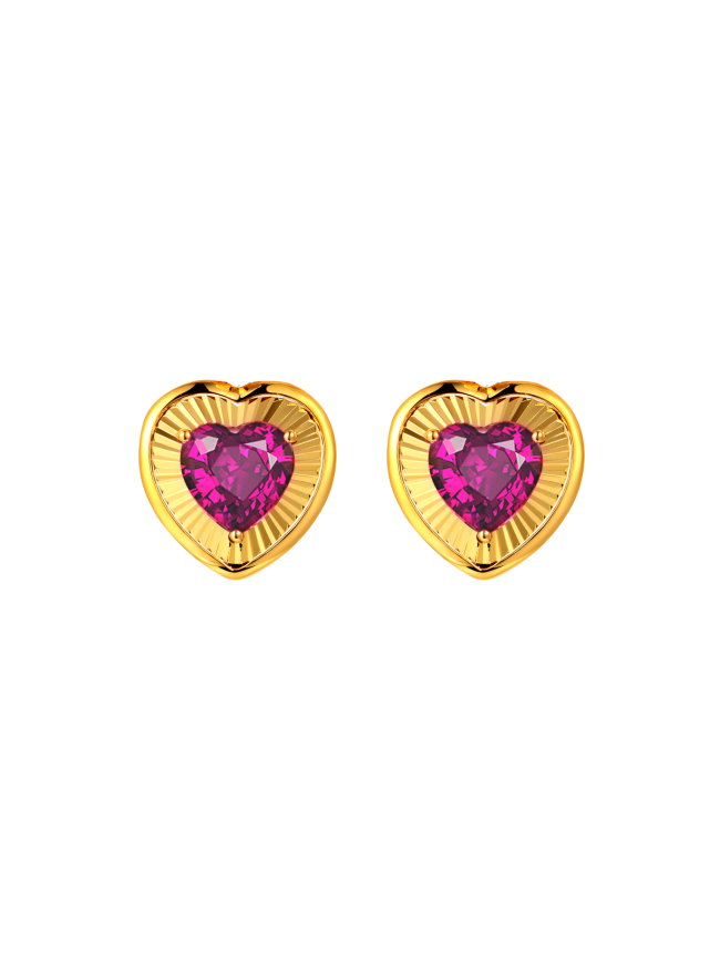 Love is boundless! 18K Yellow Garnet Earrings