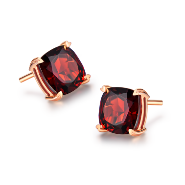 Intersection of Love: 18K Red Garnet Earrings