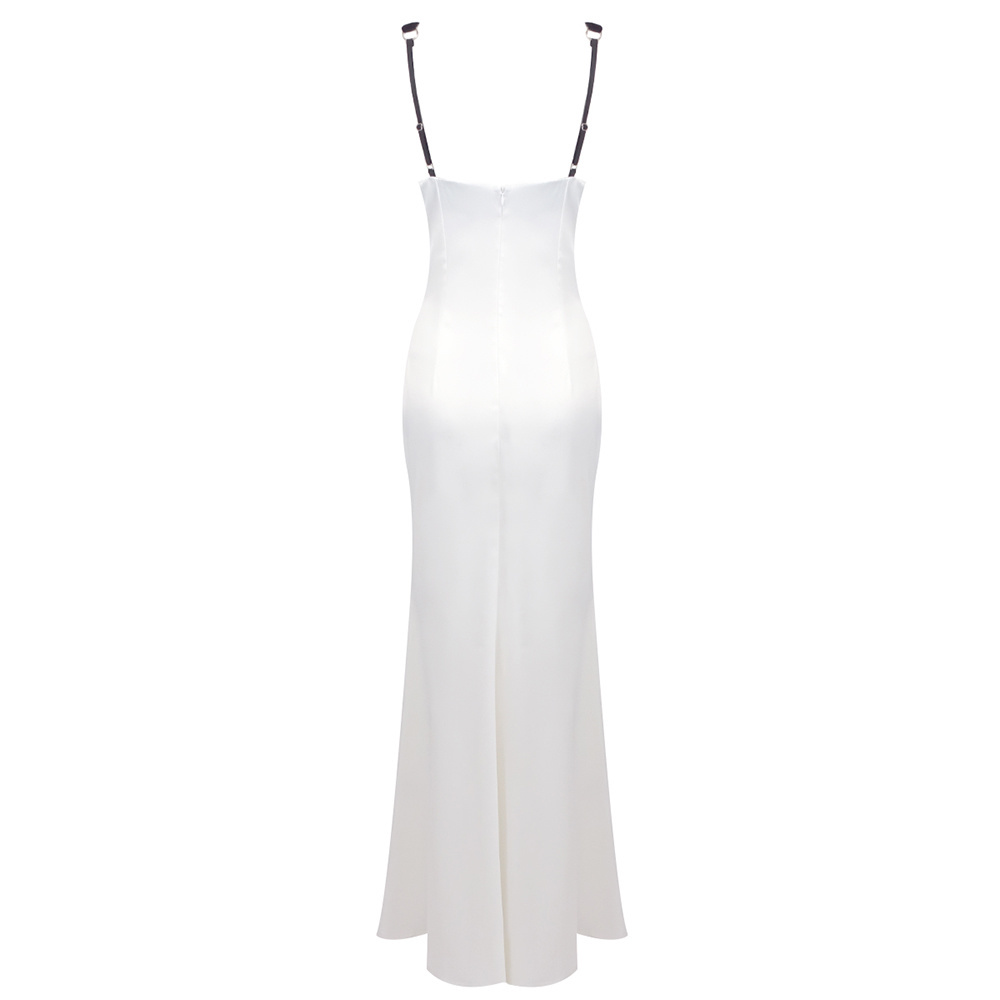 Black & White Contrast Satin Mermaid Gown