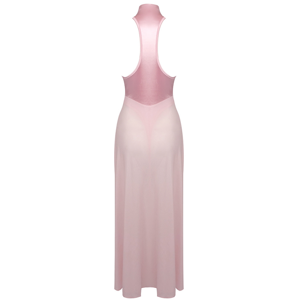 Blush Halter Satin Gown