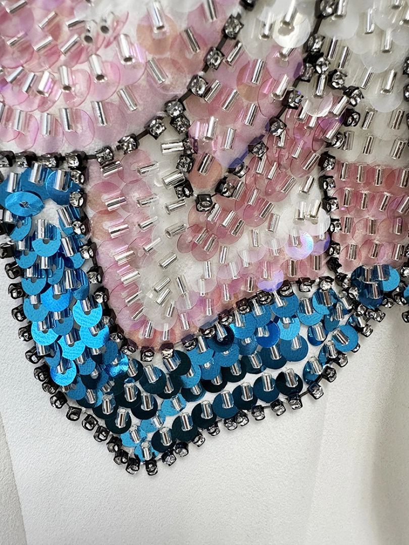 Navy Blue Satin Mermaid Evening Gown with Beaded Detailing