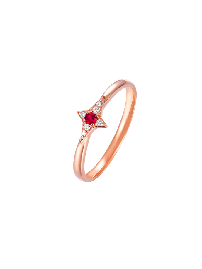 18K Rose Gold "Together Forever" Sparkling Couple Rings