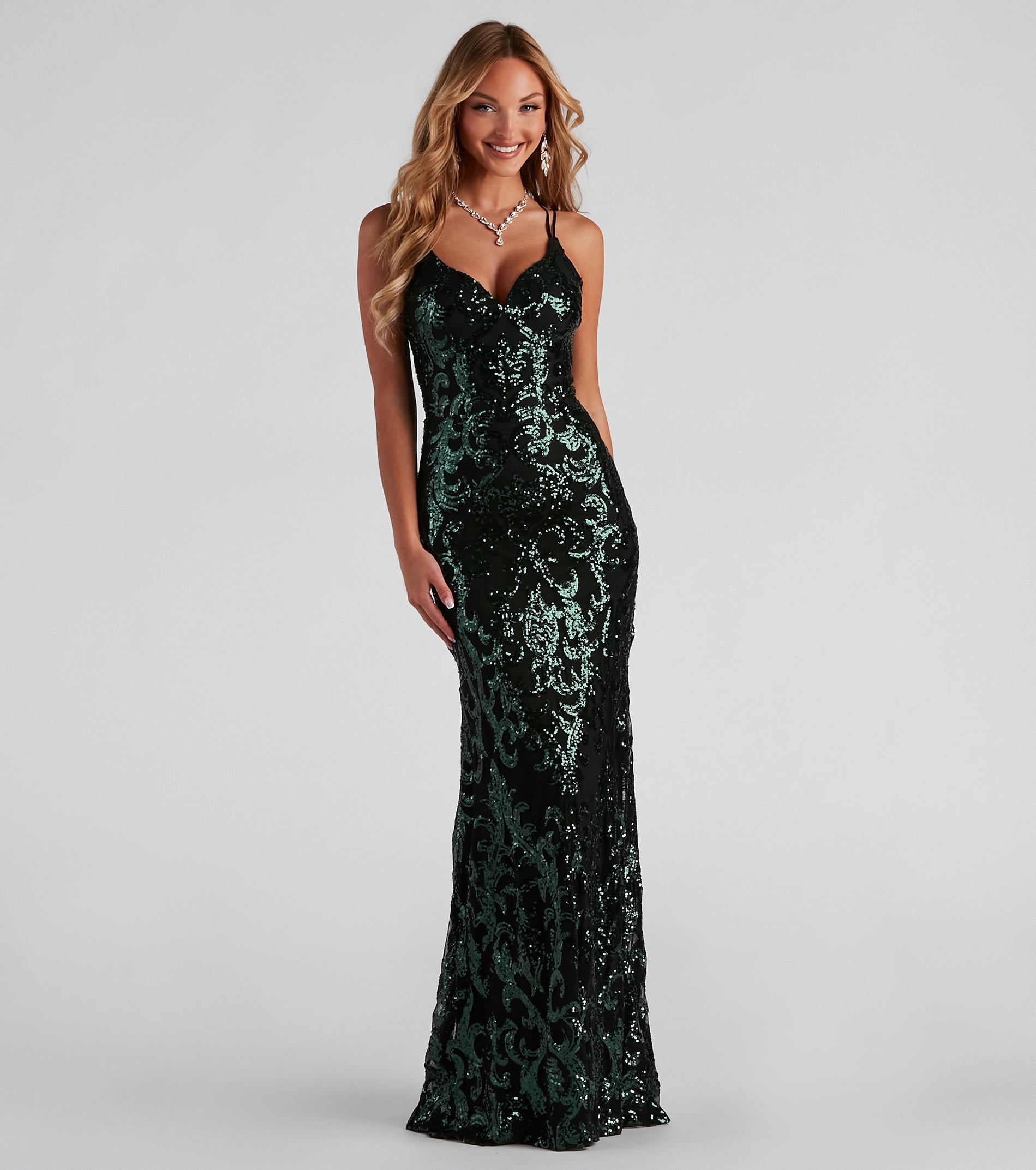 Abby Formal Sequin Strappy Dress