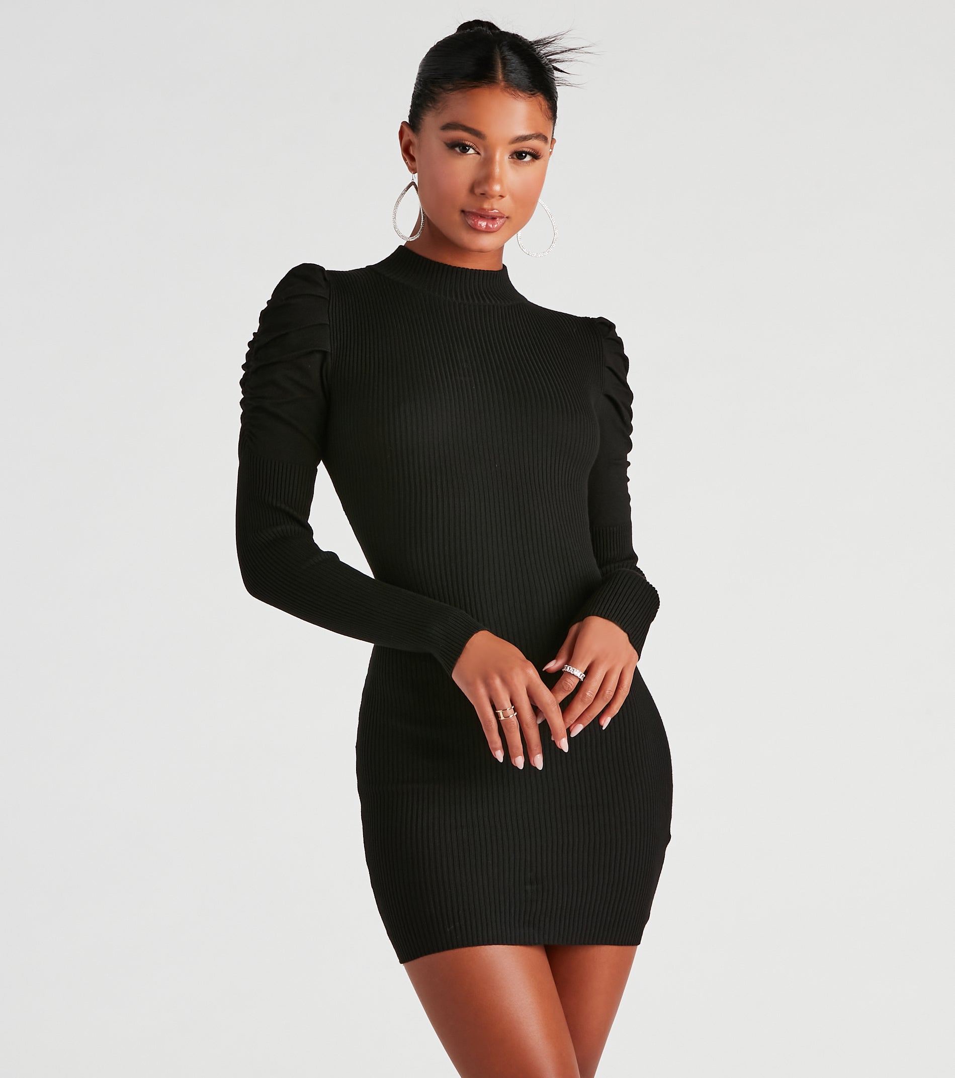 Chic Perfection Mock Neck Sweater Dress