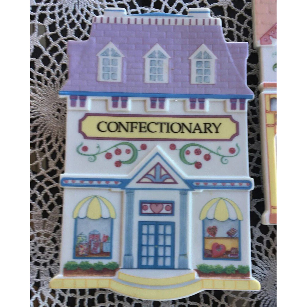 LENOX SpICE ViLLAGE TriVETS Set of 4 -1992-Green Grocer-cafe