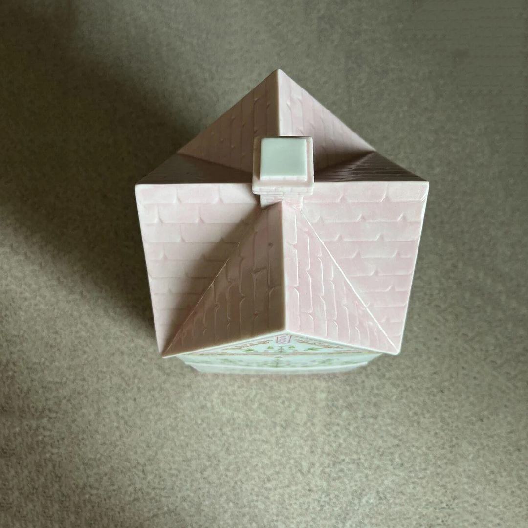 Lenox Spice Village Sugar Cottage Jar Canister 1990 Pink MINT