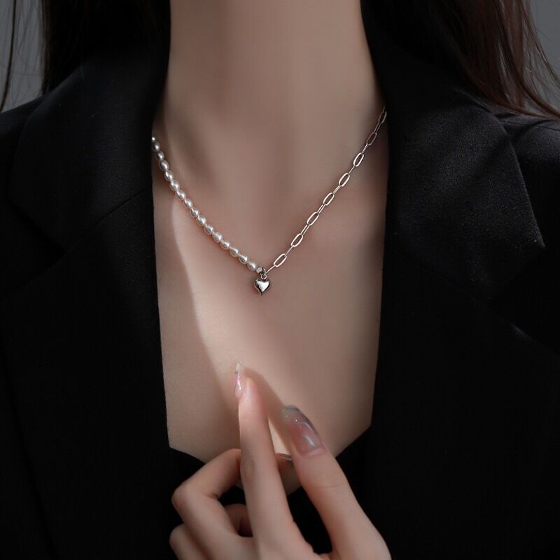 #225 #210 925 Sterling Silver Necklace with Freshwater Pearl for Woment Casual Style