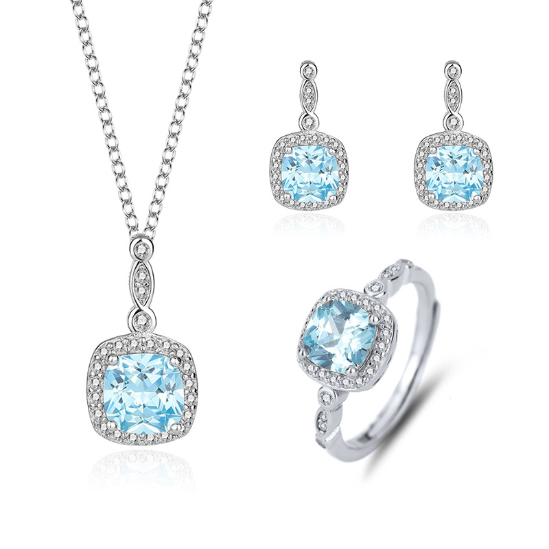 S925 Sterling Silver Jewelry Set with Cubic Zircon Casual Style Best Gift For Women