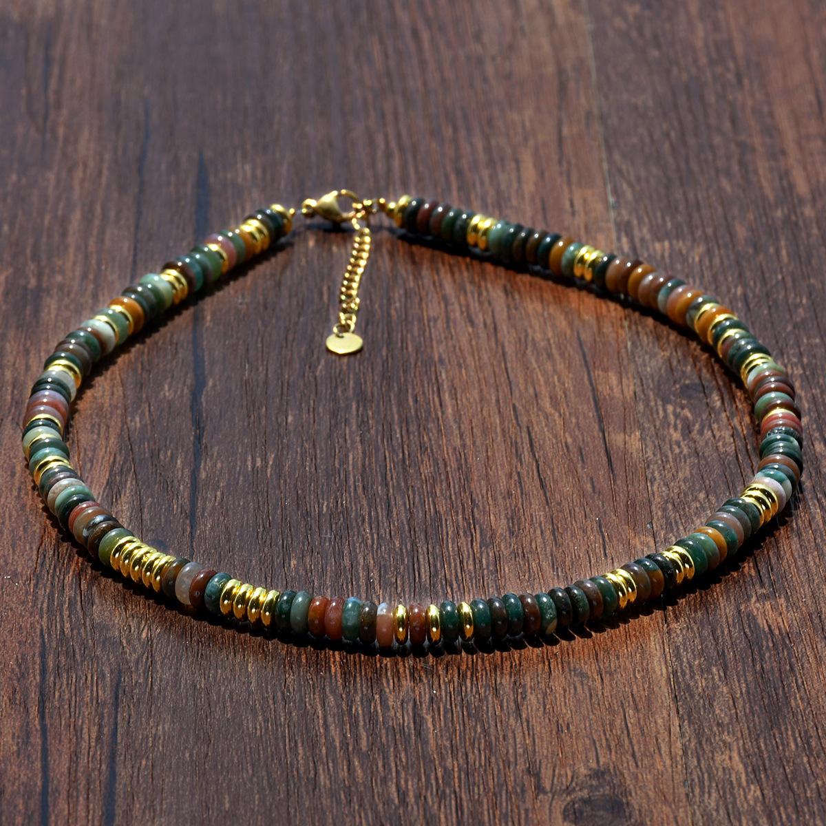 Healing Crystal Necklace for Women Natural Stone Beaded Stretch Necklace Handmade Gemstone Reiki Spiritual Jewelry Gifts