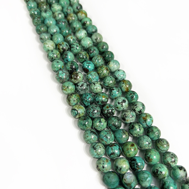 Natural African Turquoise Round Loose Semi Gemstone Beads for Jewelry Making