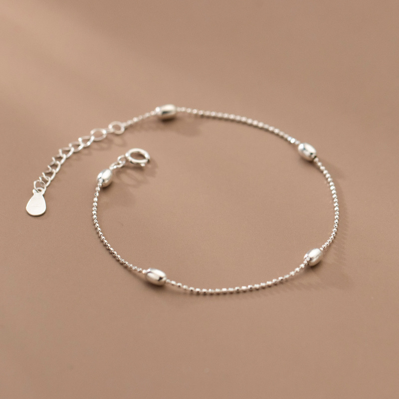 Fashion S925 Sterling Silver Bracelet with Silver Bead  for Women