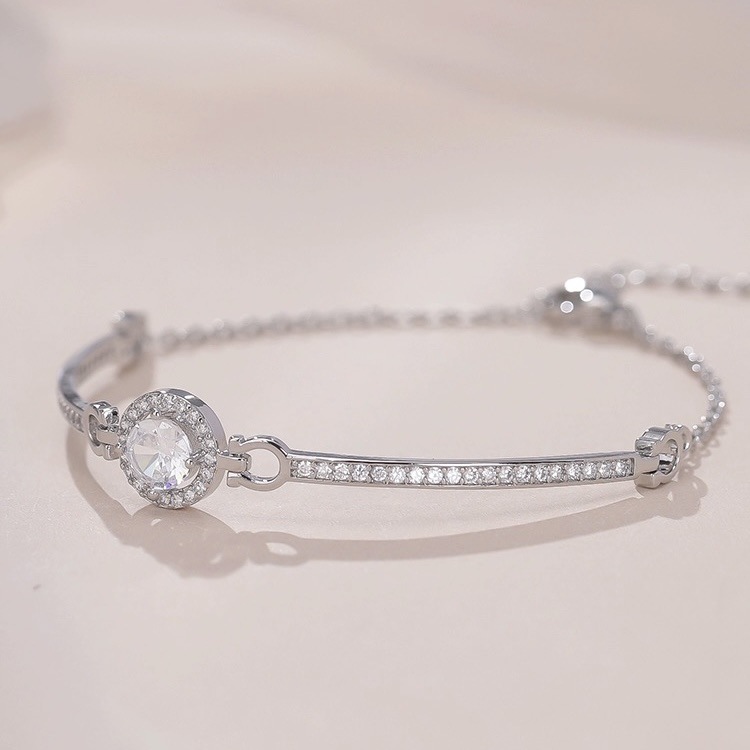 Fashion S925 Sterling Silver Bracelet with Cubic Zirconia  for Women