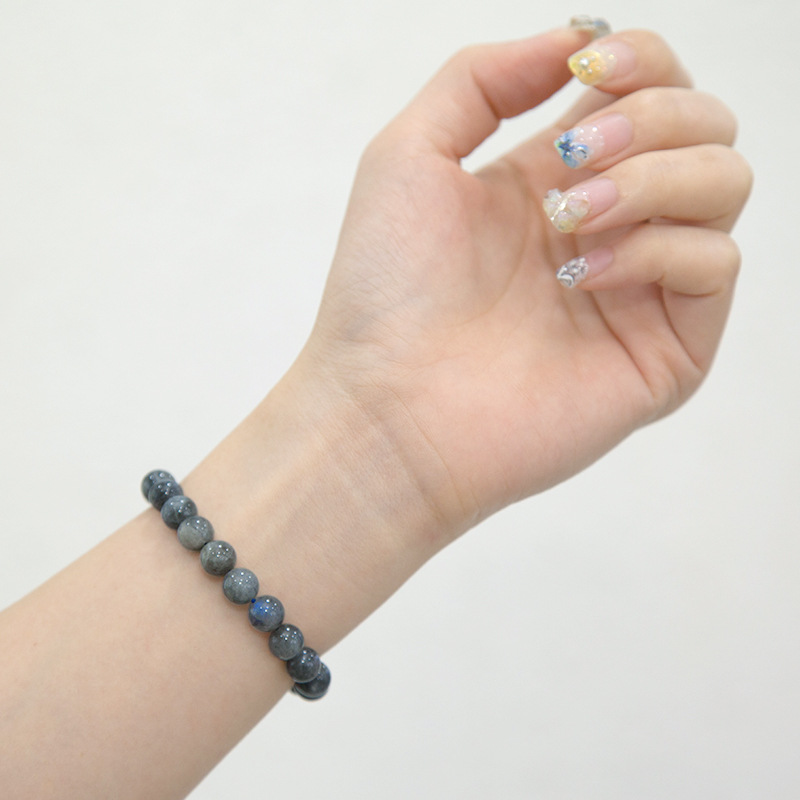 Labradorite Bracelet for Women Natural Gemstone Round Stone Crystal Beads for Beaded Elastic Bracelet